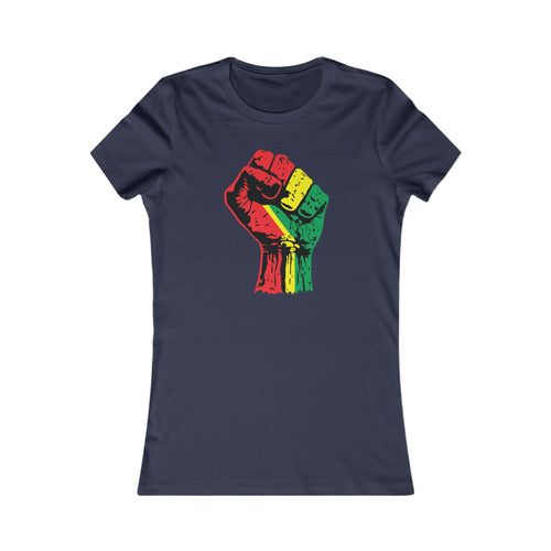 Women's Fitted T-Shirt with Black Power Fist