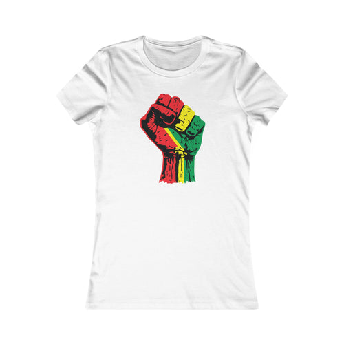 Women's Fitted T-Shirt with Black Power Fist