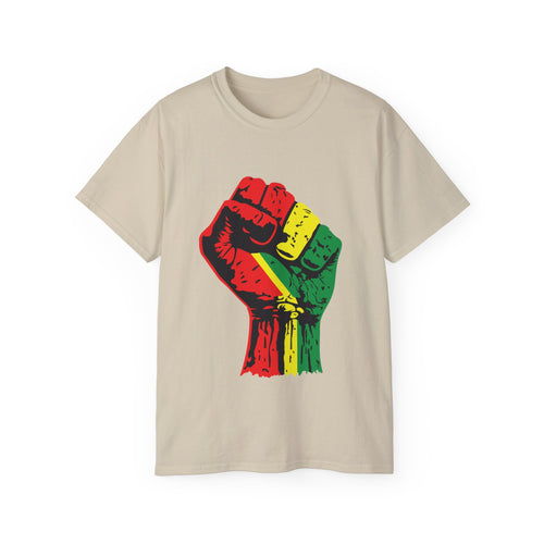 Unisex Ultra Cotton Tee with Black Power Fist