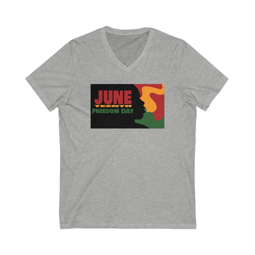 JuneTeenth Unisex Jersey Short Sleeve V-Neck Tee