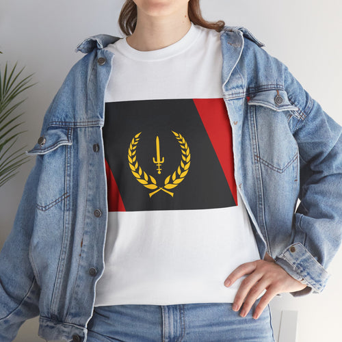 Unisex Heavy Cotton Tee with African American Heritage Flag