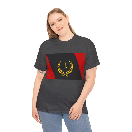 Unisex Heavy Cotton Tee with African American Heritage Flag