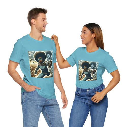 Young Black Superhero Unisex Jersey Short Sleeve Tee