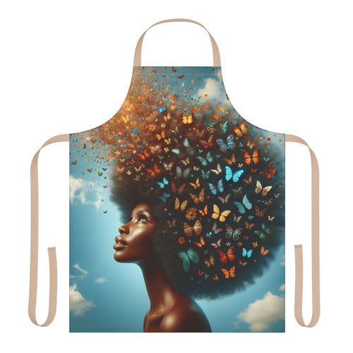 Artistic Butterfly Apron - 5-Color Straps, Nature-Inspired Cooking Gift