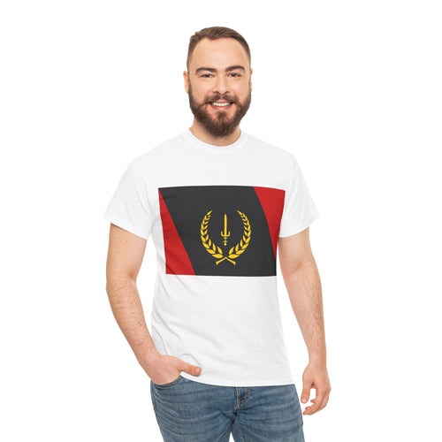 Unisex Heavy Cotton Tee with African American Heritage Flag
