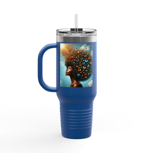 Inspirational Butterfly Insulated Travel Mug - 40oz | Eco-Friendly Drinkware