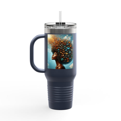 Inspirational Butterfly Insulated Travel Mug - 40oz | Eco-Friendly Drinkware