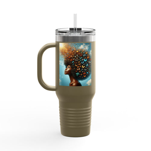 Inspirational Butterfly Insulated Travel Mug - 40oz | Eco-Friendly Drinkware