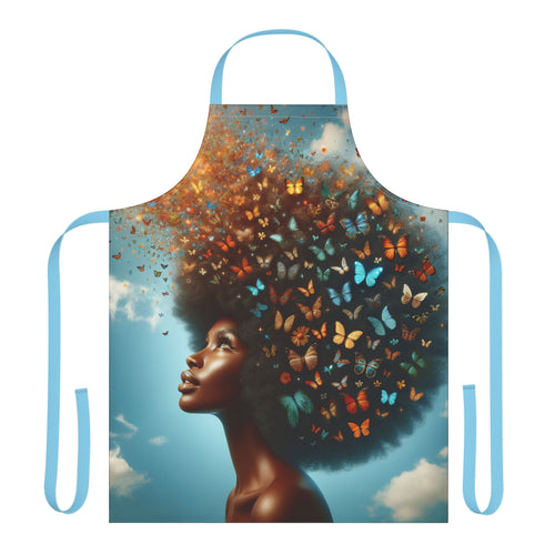 Artistic Butterfly Apron - 5-Color Straps, Nature-Inspired Cooking Gift