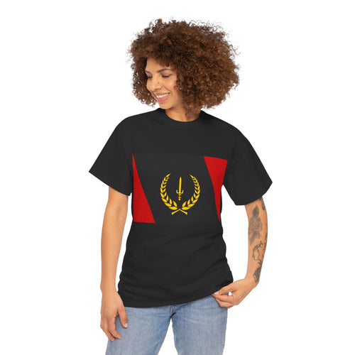 Unisex Heavy Cotton Tee with African American Heritage Flag