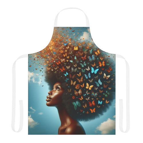 Artistic Butterfly Apron - 5-Color Straps, Nature-Inspired Cooking Gift