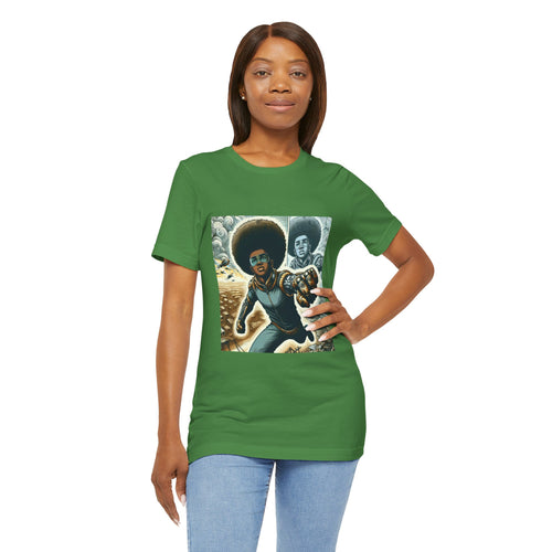 Young Black Superhero Unisex Jersey Short Sleeve Tee