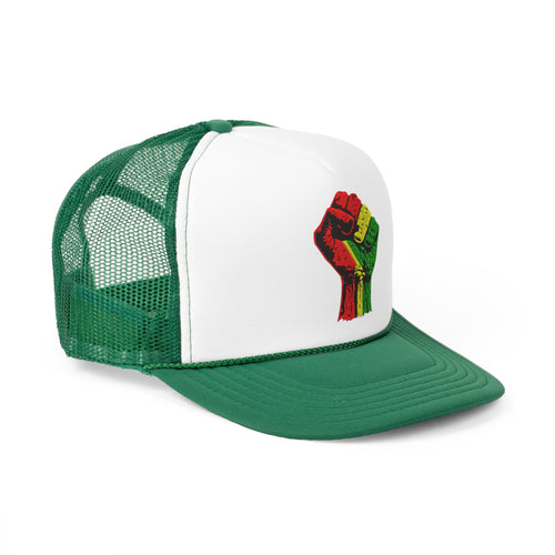 Trucker Hat with Black Power Fist