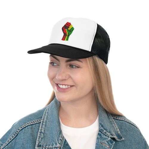 Trucker Hat with Black Power Fist