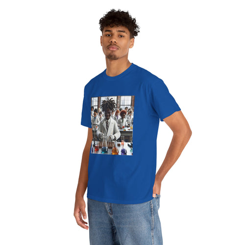 Unisex Heavy Cotton Tee with Chemistry Lab Design