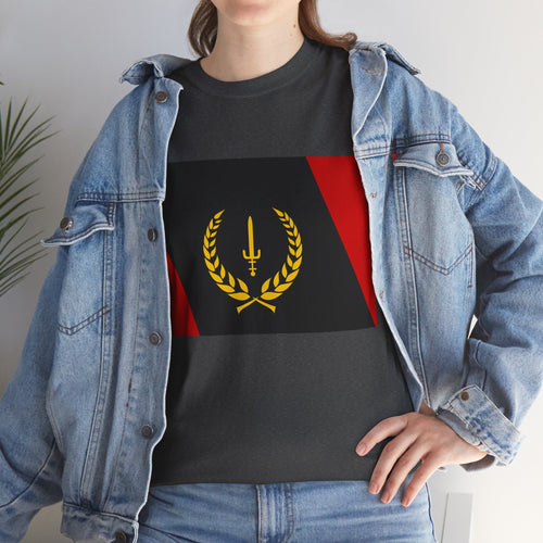 Unisex Heavy Cotton Tee with African American Heritage Flag