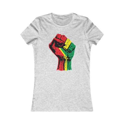 Women's Fitted T-Shirt with Black Power Fist
