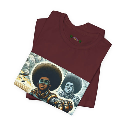 Young Black Superhero Unisex Jersey Short Sleeve Tee