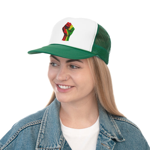 Trucker Hat with Black Power Fist