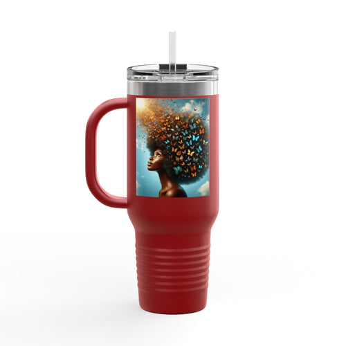 Inspirational Butterfly Insulated Travel Mug - 40oz | Eco-Friendly Drinkware