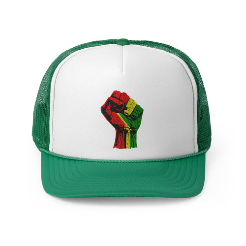 Trucker Hat with Black Power Fist