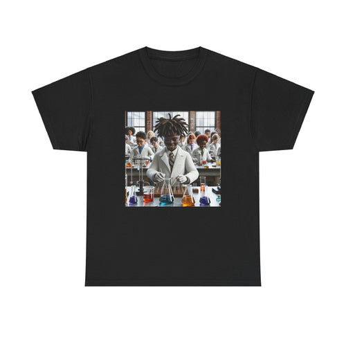 Unisex Heavy Cotton Tee with Chemistry Lab Design