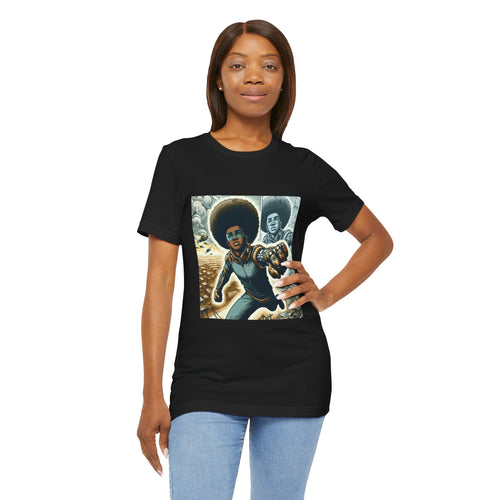 Young Black Superhero Unisex Jersey Short Sleeve Tee