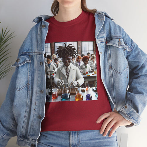 Unisex Heavy Cotton Tee with Chemistry Lab Design