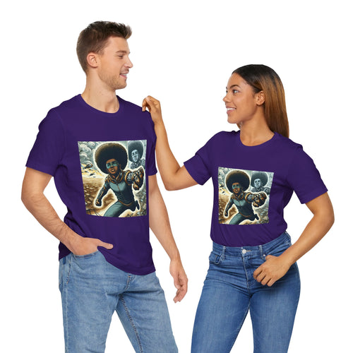 Young Black Superhero Unisex Jersey Short Sleeve Tee