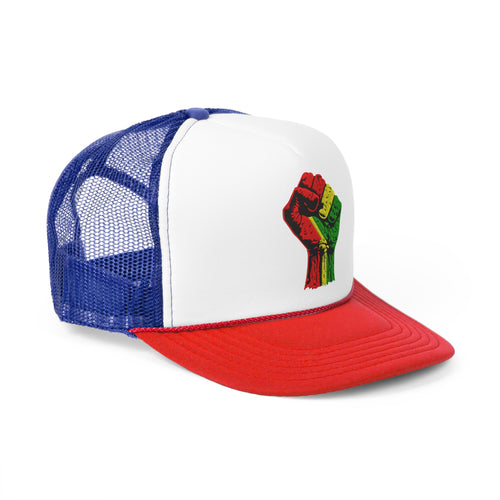 Trucker Hat with Black Power Fist