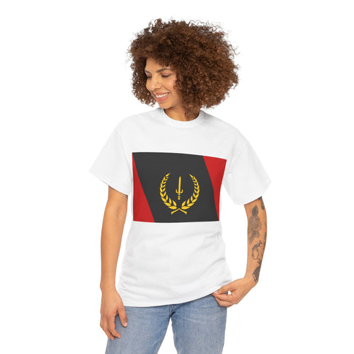 Unisex Heavy Cotton Tee with African American Heritage Flag