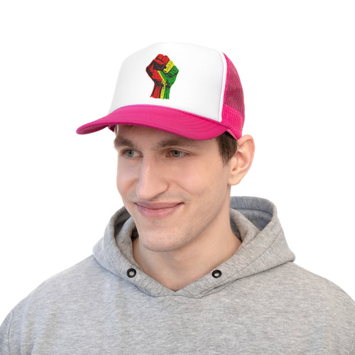 Trucker Hat with Black Power Fist