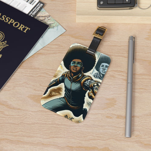 Comic-Inspired Luggage Tag for Adventurers