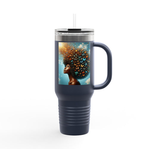 Inspirational Butterfly Insulated Travel Mug - 40oz | Eco-Friendly Drinkware