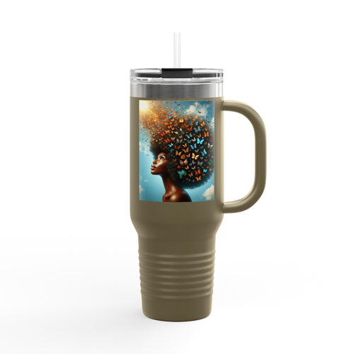 Inspirational Butterfly Insulated Travel Mug - 40oz | Eco-Friendly Drinkware