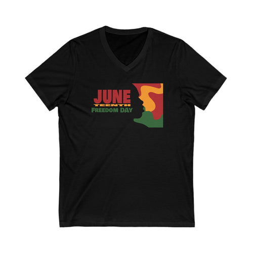 JuneTeenth Unisex Jersey Short Sleeve V-Neck Tee