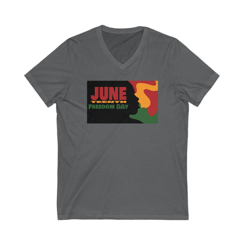 JuneTeenth Unisex Jersey Short Sleeve V-Neck Tee