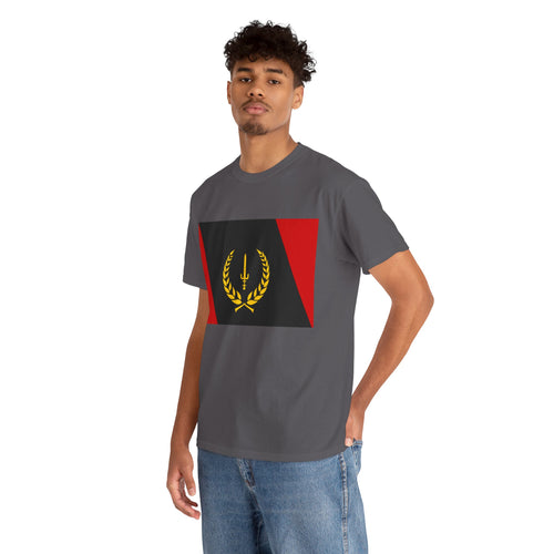 Unisex Heavy Cotton Tee with African American Heritage Flag