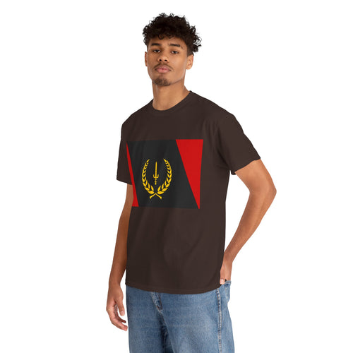 Unisex Heavy Cotton Tee with African American Heritage Flag