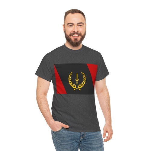 Unisex Heavy Cotton Tee with African American Heritage Flag