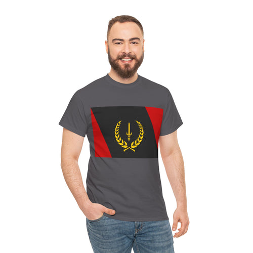 Unisex Heavy Cotton Tee with African American Heritage Flag