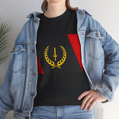 Unisex Heavy Cotton Tee with African American Heritage Flag