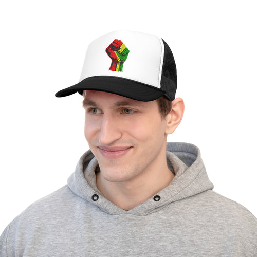 Trucker Hat with Black Power Fist