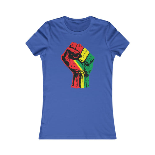Women's Fitted T-Shirt with Black Power Fist