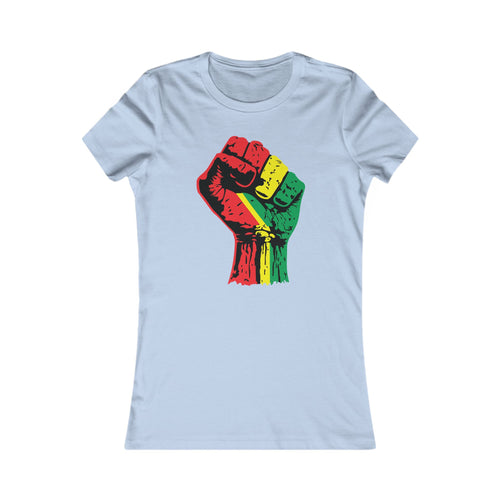 Women's Fitted T-Shirt with Black Power Fist