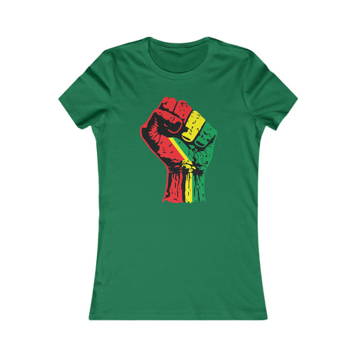 Women's Fitted T-Shirt with Black Power Fist