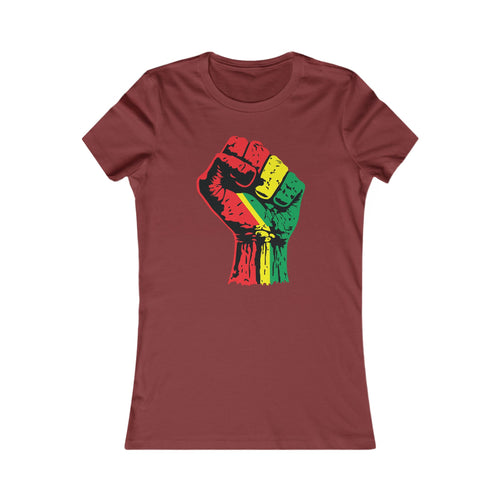 Women's Fitted T-Shirt with Black Power Fist