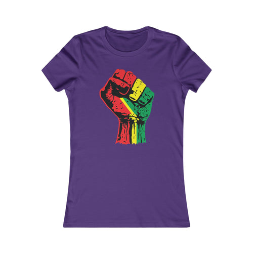 Women's Fitted T-Shirt with Black Power Fist
