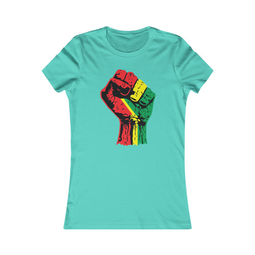 Women's Fitted T-Shirt with Black Power Fist