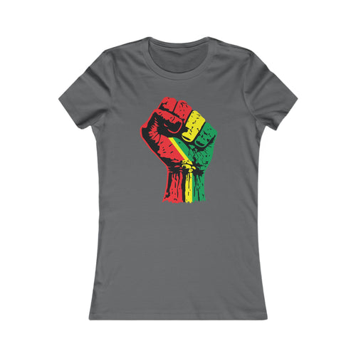 Women's Fitted T-Shirt with Black Power Fist